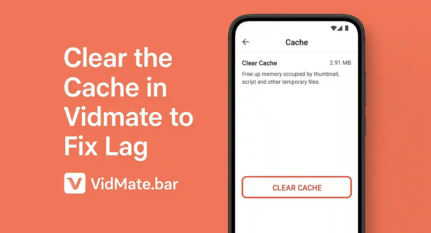 Clear the cache in Vidmate to fix lag